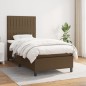vidaXL Cama box spring con colchón tela marrón oscuro 90x200 cm vidaXL Cama box spring con colchón tela marrón oscuro 90x200 cm