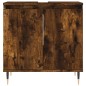vidaXL Set de muebles baño 3 pzas madera contrachapada roble ahumado vidaXL Set de muebles baño 3 pzas madera contrachapada roble ahumado