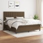 vidaXL Cama box spring con colchón tela marrón oscuro 180x200 cm vidaXL Cama box spring con colchón tela marrón oscuro 180x200 cm