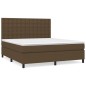 vidaXL Cama box spring con colchón tela marrón oscuro 180x200 cm vidaXL Cama box spring con colchón tela marrón oscuro 180x200 cm