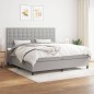 vidaXL Cama box spring con colchón tela gris claro 200x200 cm vidaXL Cama box spring con colchón tela gris claro 200x200 cm