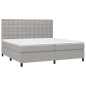 vidaXL Cama box spring con colchón tela gris claro 200x200 cm vidaXL Cama box spring con colchón tela gris claro 200x200 cm