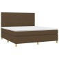 vidaXL Cama box spring con colchón tela marrón oscuro 180x200 cm vidaXL Cama box spring con colchón tela marrón oscuro 180x200 cm