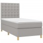 vidaXL Cama box spring con colchón tela gris claro 100x200 cm vidaXL Cama box spring con colchón tela gris claro 100x200 cm