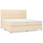 vidaXL Cama box spring con colchón tela color crema 200x200 cm vidaXL Cama box spring con colchón tela color crema 200x200 cm