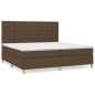 vidaXL Cama box spring con colchón tela marrón oscuro 200x200 cm