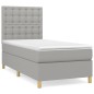 vidaXL Cama box spring con colchón tela gris claro 90x200 cm vidaXL Cama box spring con colchón tela gris claro 90x200 cm