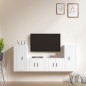 vidaXL Set de muebles para TV 4 piezas madera contrachapada blanco vidaXL Set de muebles para TV 4 piezas madera contrachapada blanco