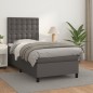 vidaXL Cama box spring con colchón cuero sintético gris 80x200 cm vidaXL Cama box spring con colchón cuero sintético gris 80x200 cm