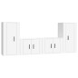 vidaXL Set de muebles para TV 4 piezas madera contrachapada blanco vidaXL Set de muebles para TV 4 piezas madera contrachapada blanco