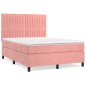 vidaXL Cama box spring con colchón terciopelo rosa 140x190 cm vidaXL Cama box spring con colchón terciopelo rosa 140x190 cm