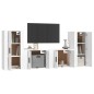 vidaXL Set de muebles para TV 4 piezas madera contrachapada blanco vidaXL Set de muebles para TV 4 piezas madera contrachapada blanco