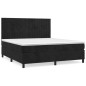 vidaXL Cama box spring con colchón terciopelo negro 180x200 cm vidaXL Cama box spring con colchón terciopelo negro 180x200 cm