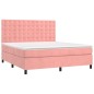 vidaXL Cama box spring con colchón terciopelo rosa 180x200 cm vidaXL Cama box spring con colchón terciopelo rosa 180x200 cm