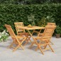 vidaXL Juego de comedor para jardín 5 piezas madera maciza de teca vidaXL Juego de comedor para jardín 5 piezas madera maciza de teca