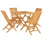 vidaXL Juego de comedor para jardín 5 piezas madera maciza de teca vidaXL Juego de comedor para jardín 5 piezas madera maciza de teca