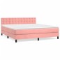 vidaXL Cama box spring con colchón terciopelo rosa 180x200 cm vidaXL Cama box spring con colchón terciopelo rosa 180x200 cm