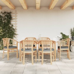 vidaXL Juego de comedor de jardín 7 piezas madera maciza de teca