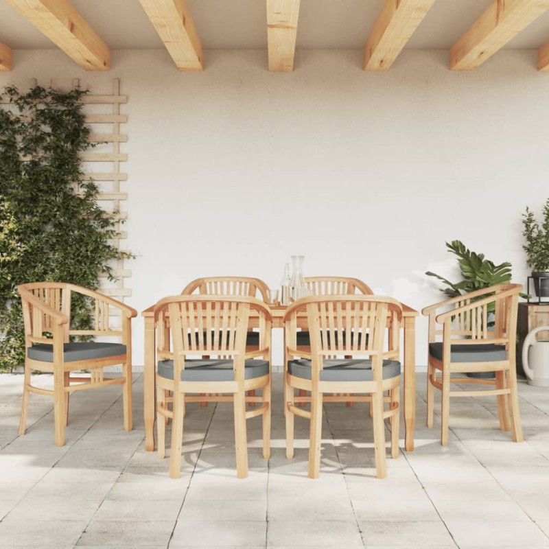 vidaXL Juego de comedor de jardín 7 piezas madera maciza de teca vidaXL Juego de comedor de jardín 7 piezas madera maciza de teca