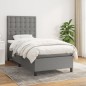 vidaXL Cama box spring con colchón tela gris oscuro 90x190 cm vidaXL Cama box spring con colchón tela gris oscuro 90x190 cm