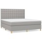 vidaXL Cama box spring con colchón tela gris claro 180x200 cm vidaXL Cama box spring con colchón tela gris claro 180x200 cm