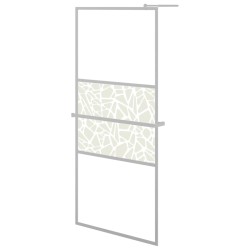 vidaXL Mampara ducha con estante vidrio ESG y aluminio cromo 90x195 cm