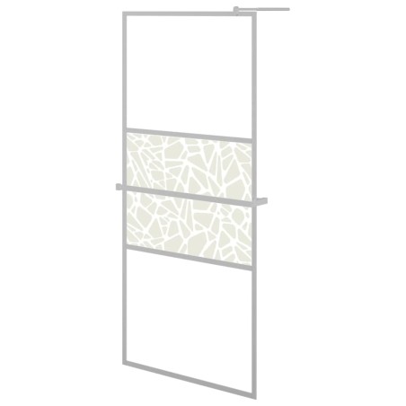 vidaXL Mampara ducha con estante vidrio ESG y aluminio cromo 90x195 cm