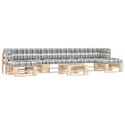 vidaXL Muebles de palets 6 pzas y cojines madera pino impregnada