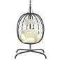 vidaXL Silla colgante huevo acero ratán sintético cojín blanco crema vidaXL Silla colgante huevo acero ratán sintético cojín blanco crema