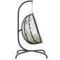 vidaXL Silla colgante huevo acero ratán sintético cojín blanco crema vidaXL Silla colgante huevo acero ratán sintético cojín blanco crema