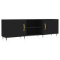 vidaXL Mueble para TV madera de ingeniería negro 150x30x50 cm vidaXL Mueble para TV madera de ingeniería negro 150x30x50 cm