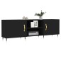vidaXL Mueble para TV madera de ingeniería negro 150x30x50 cm vidaXL Mueble para TV madera de ingeniería negro 150x30x50 cm
