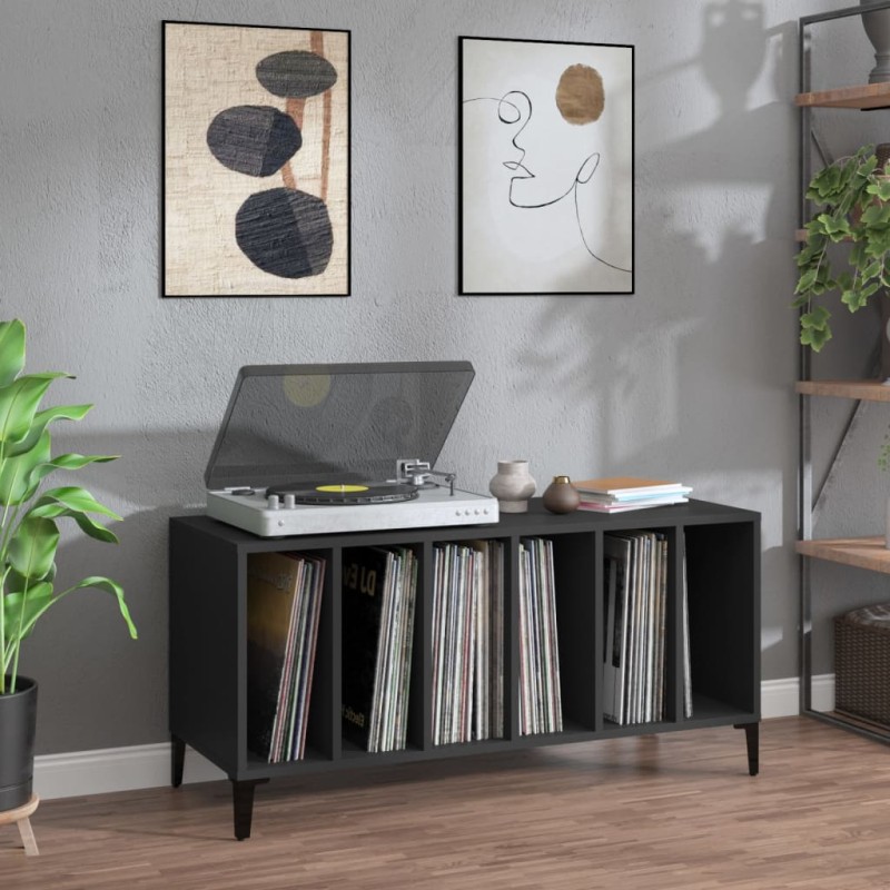 vidaXL Mueble para discos madera contrachapada negro 100x38x48 cm vidaXL Mueble para discos madera contrachapada negro 100x38x48 cm