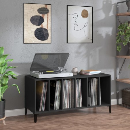 vidaXL Mueble para discos madera contrachapada negro 100x38x48 cm