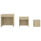 vidaXL Mesas apilables 3 piezas madera contrachapada roble Sonoma vidaXL Mesas apilables 3 piezas madera contrachapada roble Sonoma