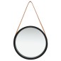 vidaXL Espejo de pared con correa negro 40 cm vidaXL Espejo de pared con correa negro 40 cm