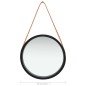 vidaXL Espejo de pared con correa negro 40 cm vidaXL Espejo de pared con correa negro 40 cm