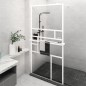 vidaXL Mampara ducha con estante vidrio ESG y aluminio blanco 100x195cm vidaXL Mampara ducha con estante vidrio ESG y aluminio blanco 100x195cm