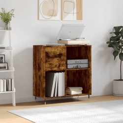 vidaXL Mueble discos madera contrachapada roble ahumado 84,5x38x89 cm