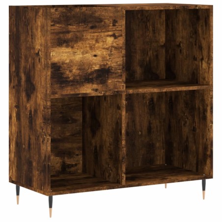 vidaXL Mueble discos madera contrachapada roble ahumado 84,5x38x89 cm