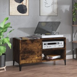 vidaXL Mueble discos madera contrachapada roble ahumado 84,5x38x48 cm