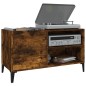 vidaXL Mueble discos madera contrachapada roble ahumado 84,5x38x48 cm vidaXL Mueble discos madera contrachapada roble ahumado 84,5x38x48 cm