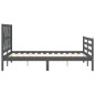 vidaXL Estructura cama de matrimonio con cabecero madera maciza gris vidaXL Estructura cama de matrimonio con cabecero madera maciza gris