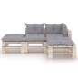 vidaXL Muebles de jardín de palets 4 pzas con cojines madera de pino vidaXL Muebles de jardín de palets 4 pzas con cojines madera de pino