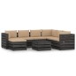 vidaXL Muebles de jardín 8 pzas con cojines madera impregnada gris vidaXL Muebles de jardín 8 pzas con cojines madera impregnada gris