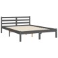 vidaXL Estructura cama de matrimonio con cabecero madera maciza gris vidaXL Estructura cama de matrimonio con cabecero madera maciza gris