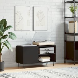 vidaXL Mueble de discos madera de ingeniería negro 85x38x48 cm