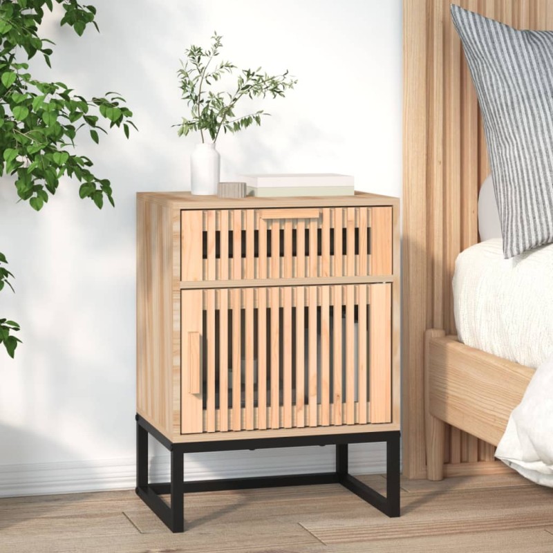 vidaXL Mesita de noche hierro y madera contrachapada 40x30x55,5 cm vidaXL Mesita de noche hierro y madera contrachapada 40x30x55,5 cm