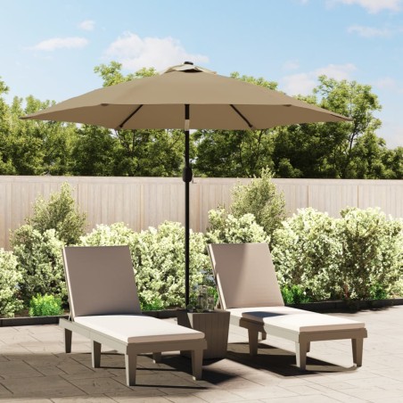 vidaXL Sombrilla de jardín con palo de metal 300 cm gris topo