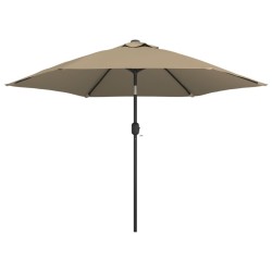 vidaXL Sombrilla de jardín con palo de metal 300 cm gris topo